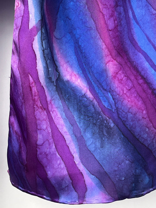 Purple Flow - Hand-dyed Silk Scarf