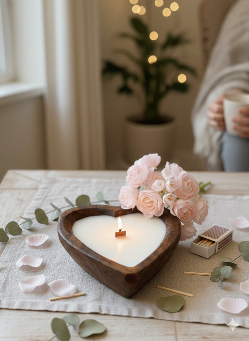 Endless Love Wooden Candle