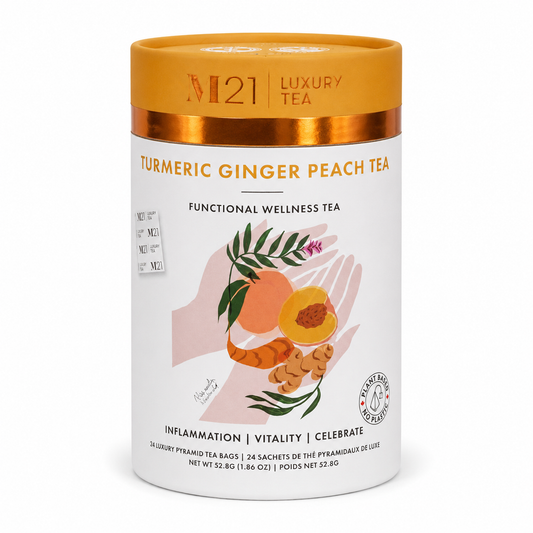 Turmeric Ginger Peach Luxury Tea | Canadian | 24ct