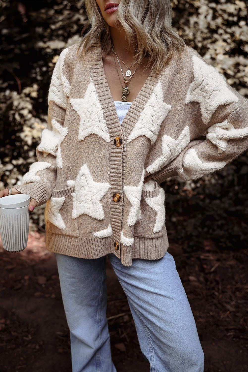 Twinkle My Stars! Clare Sherpa Star Cardigan