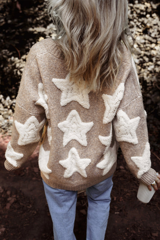 Twinkle My Stars! Clare Sherpa Star Cardigan