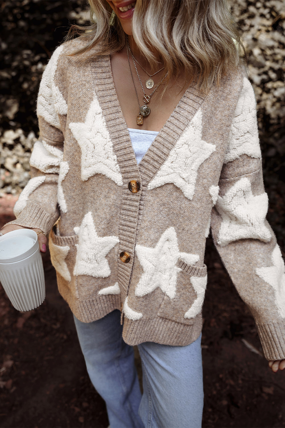 Twinkle My Stars! Clare Sherpa Star Cardigan