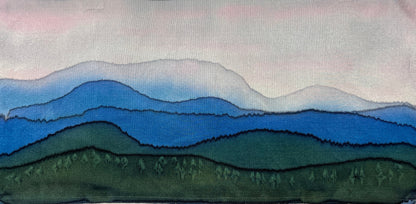 "Summer Mountain Morning” - Hand-dyed Silk Wall Hanging