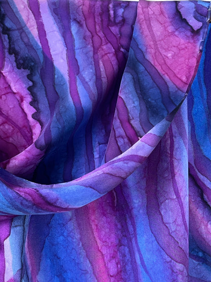 Purple Flow - Hand-dyed Silk Scarf
