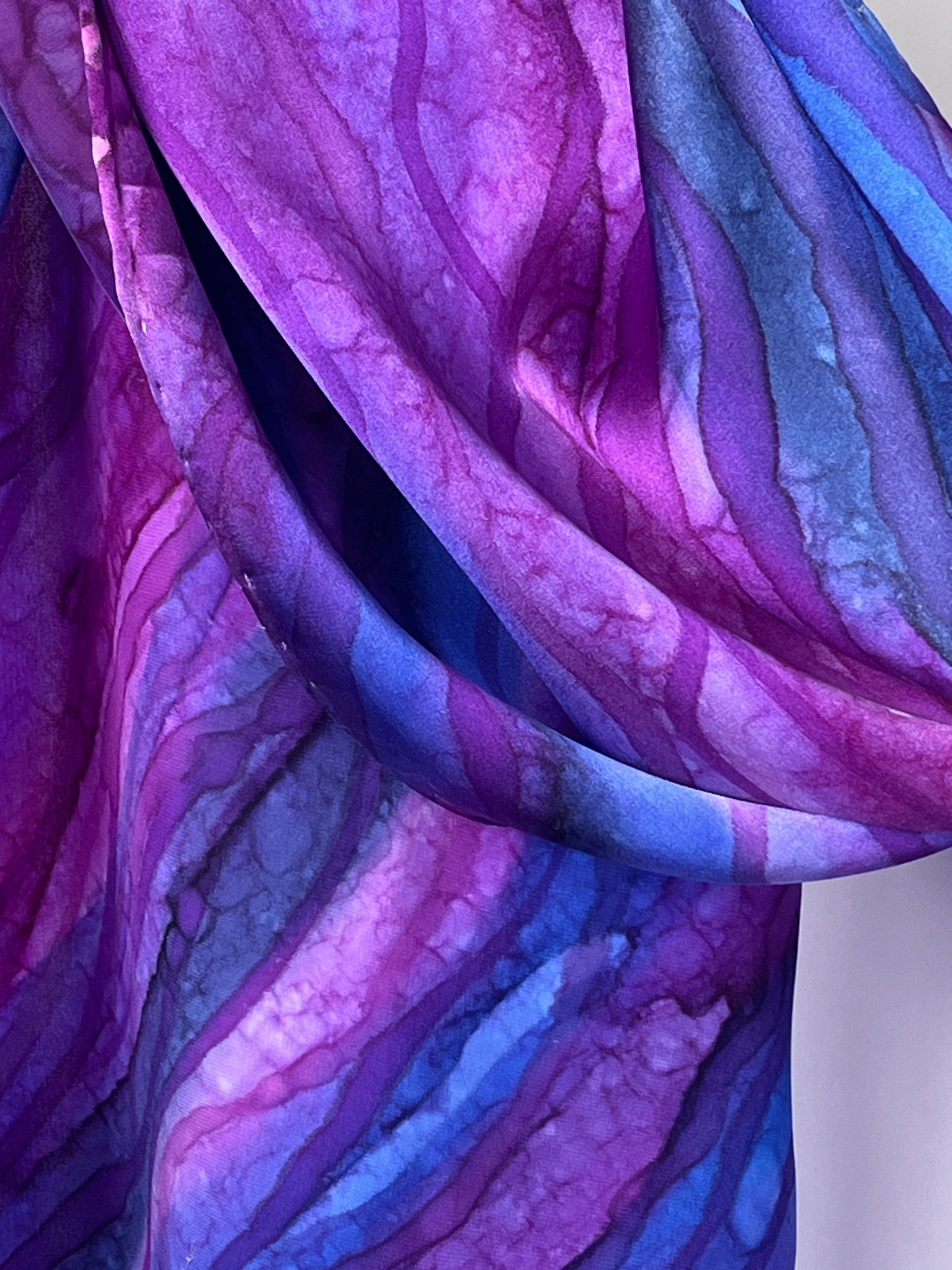 Purple Flow - Hand-dyed Silk Scarf