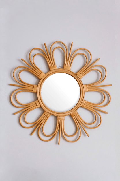 Splash of Sunshine - Bong Sunburst Natural Rattan Mirror