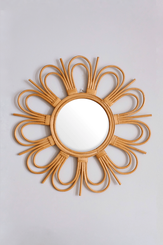 Splash of Sunshine - Bong Sunburst Natural Rattan Mirror