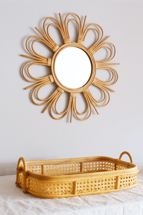 Splash of Sunshine - Bong Sunburst Natural Rattan Mirror