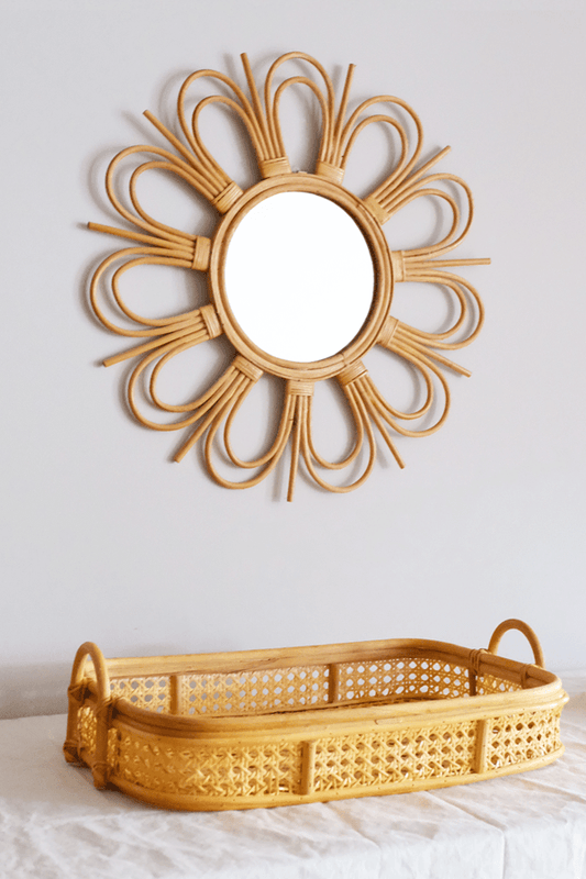 Splash of Sunshine - Bong Sunburst Natural Rattan Mirror