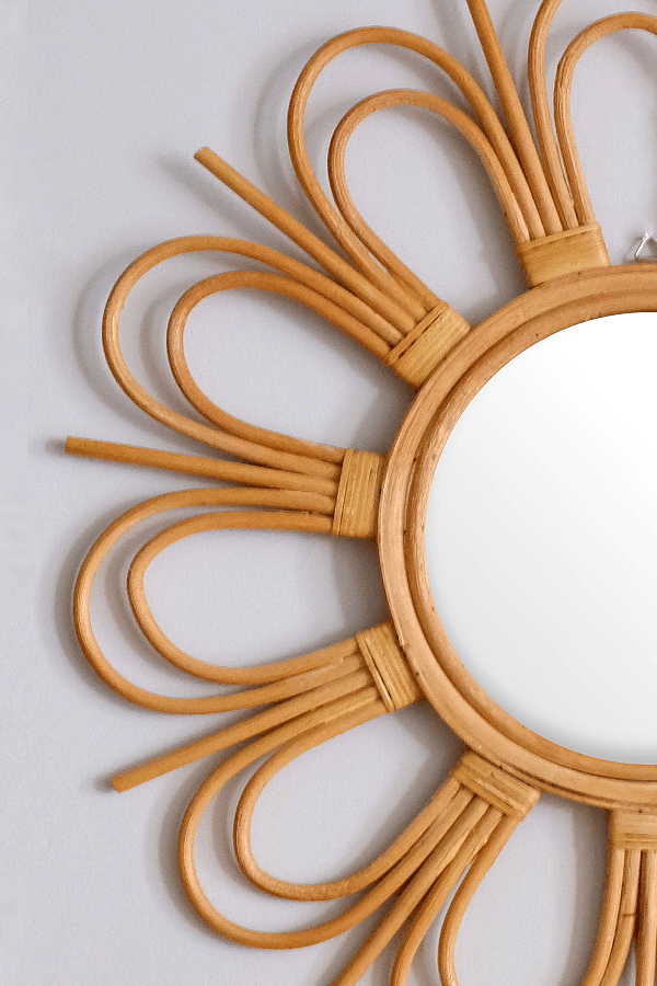 Splash of Sunshine - Bong Sunburst Natural Rattan Mirror