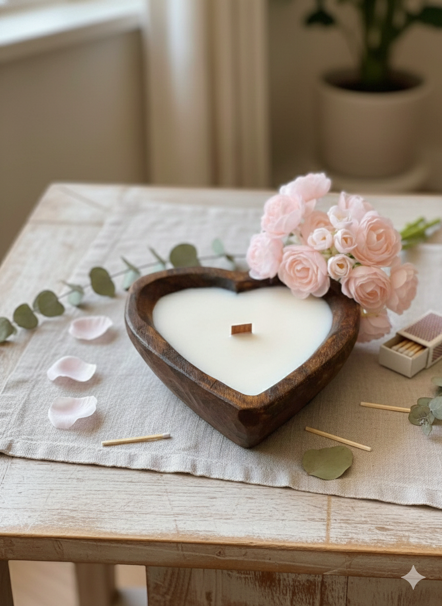 Endless Love Wooden Candle