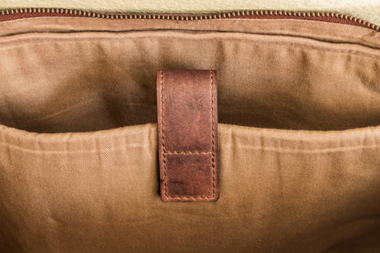 Slick Leather Brief Bag - Laptop transportation with casual style
