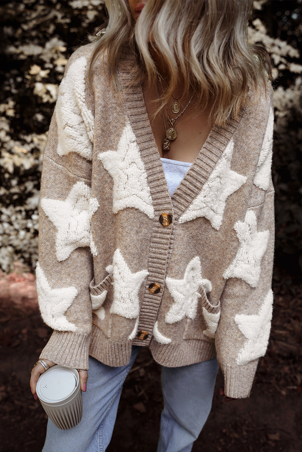 Twinkle My Stars! Clare Sherpa Star Cardigan
