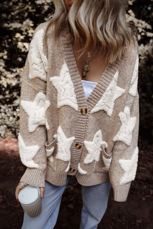 Twinkle My Stars! Clare Sherpa Star Cardigan