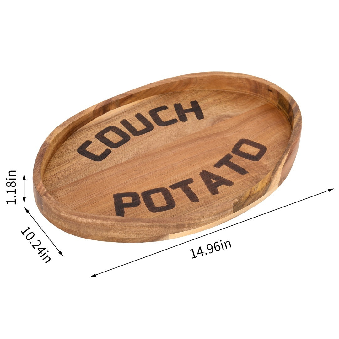 Couch Potato Tray- Acacia Wood