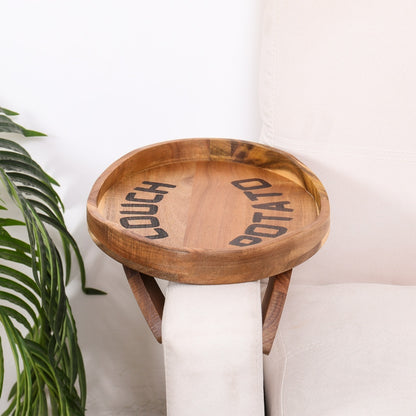 Couch Potato Tray- Acacia Wood