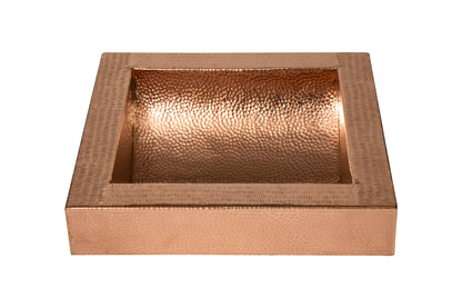 Apron Curved Bottom Hammered Copper Bathroom Sink