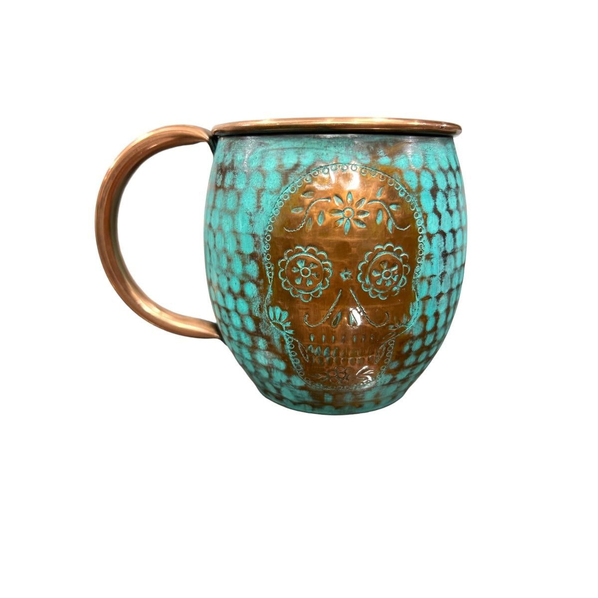 Day of the Dead Hammered and Turquoise Patina