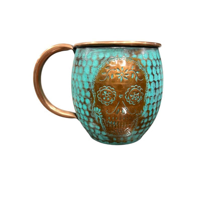 Day of the Dead Hammered and Turquoise Patina