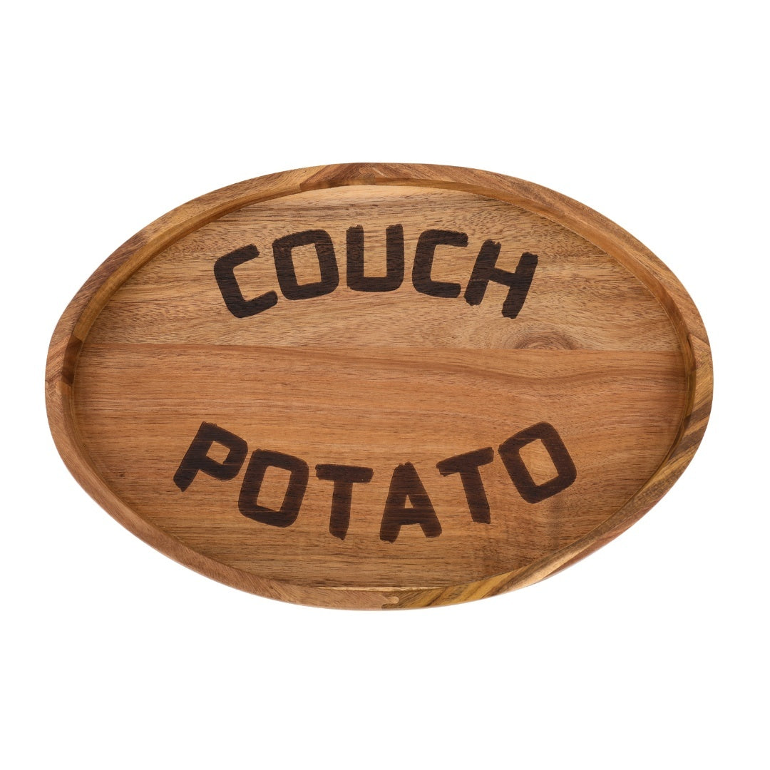 Couch Potato Tray- Acacia Wood