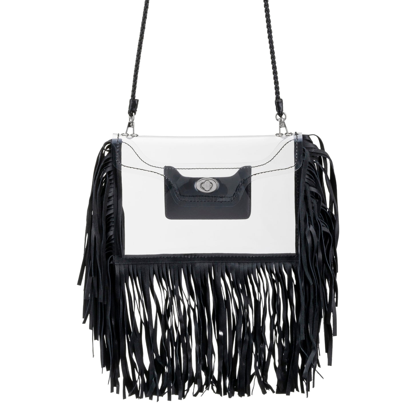 Clear Three Fringe Crossbody