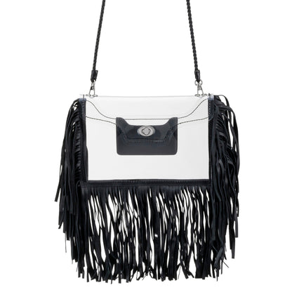 Clear Three Fringe Crossbody