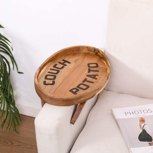 Couch Potato Tray- Acacia Wood